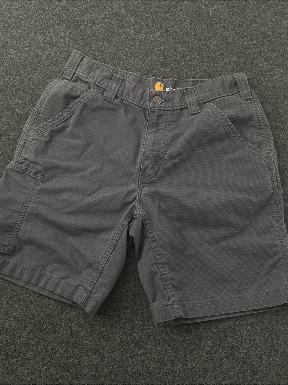 Carhartt Men's W30 Relaxed Fit Cotton Blend Work Shorts Navy/Gray Durable Cargo
